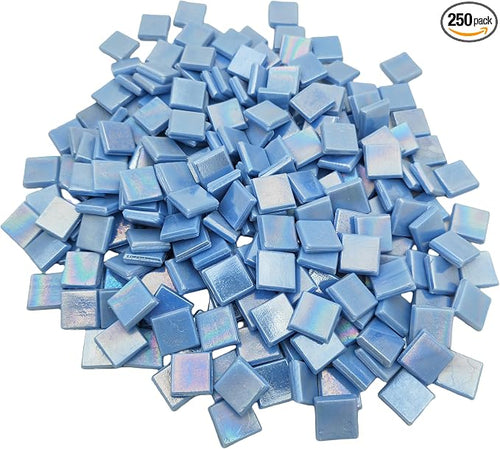 1.1 LB Ice Jade Mosaic Tiles, 0.59“ Square Glass Mosaic Pieces by BTMIEY