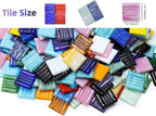Lanyani 3/4 inch Metallic Glass Mosaic Tiles Variety Mix Color Vitreous Square - Image 3