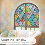 Windimiley Stained Glass Window Privacy Film: 3D Rainbow Floral Decorative - Image 5