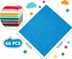 12x12Inch 66Pcs Felt Sheets for Crafts, 40 Colors Craft Supplies, 1mm Thick - Image 2