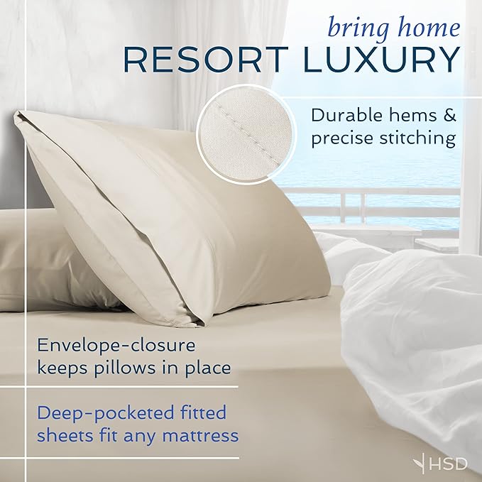 Hotel Sheets Direct 4 Piece Bed Sheet Set California King Size, 100% Viscose - Image 4
