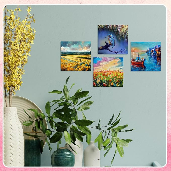 Moinchore 100 Pcs 4 x 4 Inch Mini Painting Canvas Panels Art Painting Canvases - Image 5