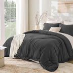 Andency California King Comforter Set Dark Grey by Andency