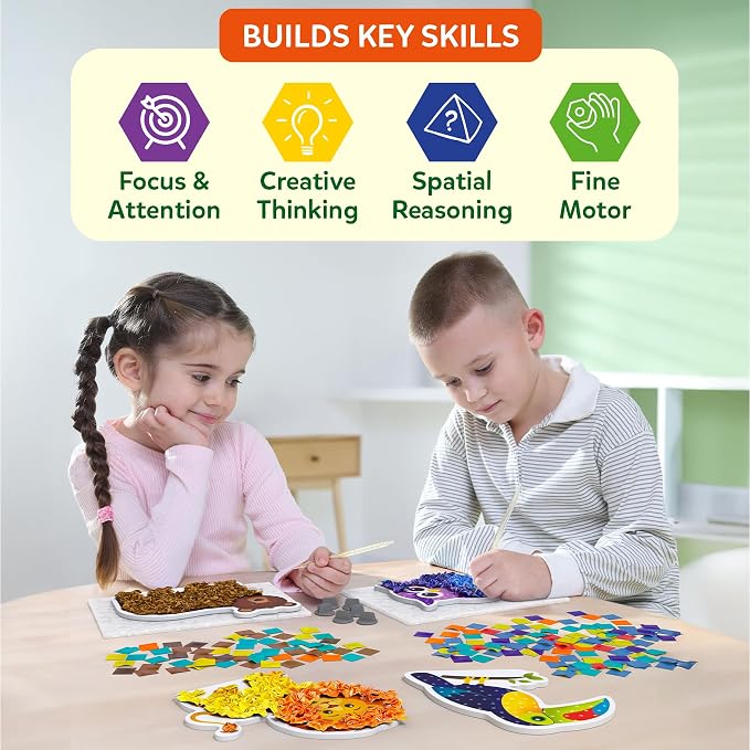 Skillmatics Poke-in Art – Animals, Mess-Free DIY Wood Craft Kit - Image 6