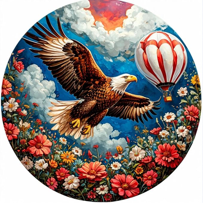 Reouinty Flower Eagle Wooden Adult Puzzle 200 Pieces, Beautiful Jigsaw Wooden by Reouintywoodenpuzzle
