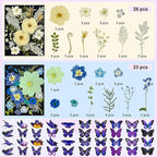 142Pcs Dried Flowers, Dried Pressed Flowers - Image 2