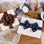 Navy Blue 1.5 Inch Continuous 25 Yards Satin Wired Ribbon - Image 4