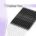 Mr. Pen- Black Fineliner Pens, 12 Pack, 0.4mm Fine Point | Smooth Bible - Image 2