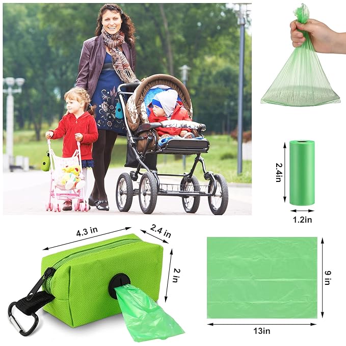 Dingion 3 Pack Diaper Bag Dispenser Set Diaper Trash Dispenser with 135 Counts Baby Disposal Trash Bags with Hook for Newborn Gift