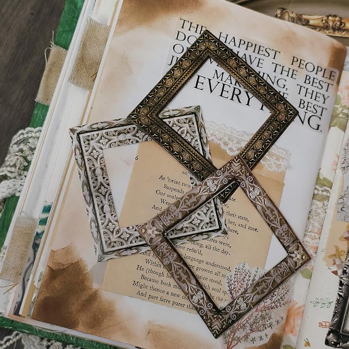 100 Pcs Vintage Frame Stickers for Scrapbooking - Image 5