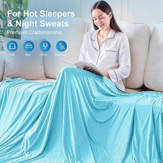 KMUSET Cooling Blanket Throw, Double Sided Summer Cooling Blankets - Image 8