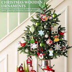 80PCS Wooden Christmas Ornaments to Paint, 8 Styles DIY Blank Unfinished Wood - Image 2