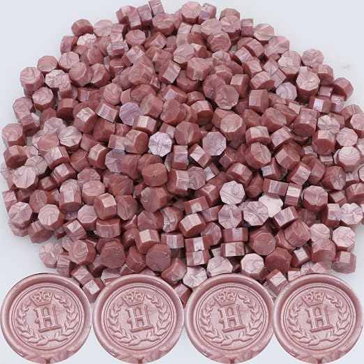 300Pcs Rose Gold Sealing Wax Beads, Vintage Wax Seal Beads by Unknown