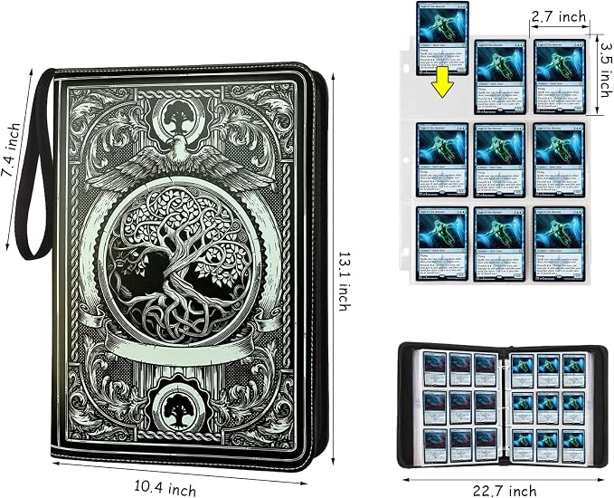 9 Pocket Card Binder, Trading Card Binder Premium 720 Double PU Card Collection - Image 2