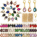 Cididu Crystal Birthstone Charms, Bulk Teardrop Beads Crystal Pendant Set by Cididu