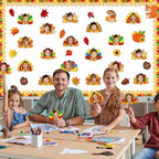 gisgfim 80Pcs Fall Decorations Bulletin Board Thanksgiving Turkey Paper - Image 5