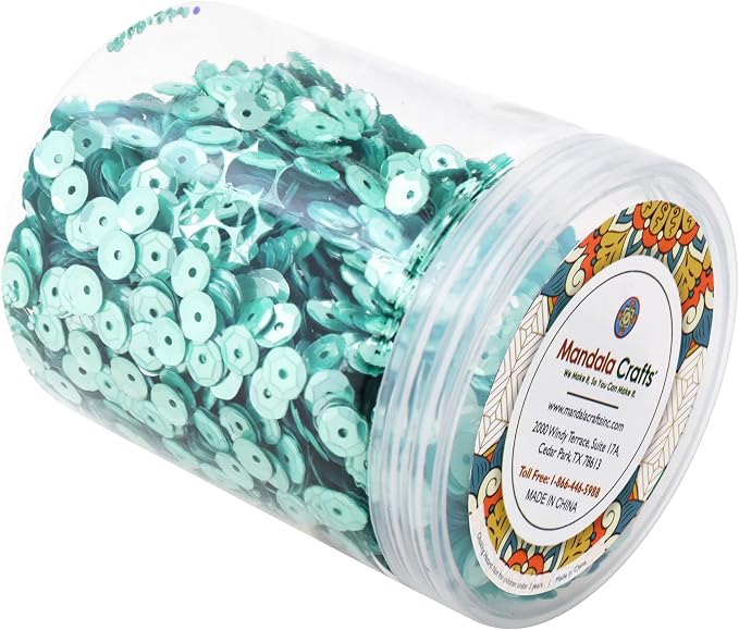 Mandala Crafts 6mm Cup Round Mint Sequins - Image 4