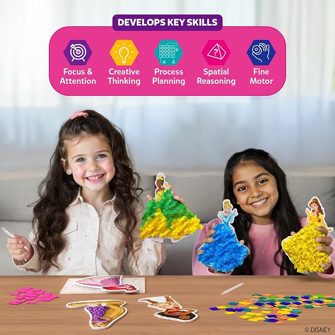 Skillmatics Poke-in Art – Disney Princesses, Mess-Free DIY Wood Craft Kit | - Image 5