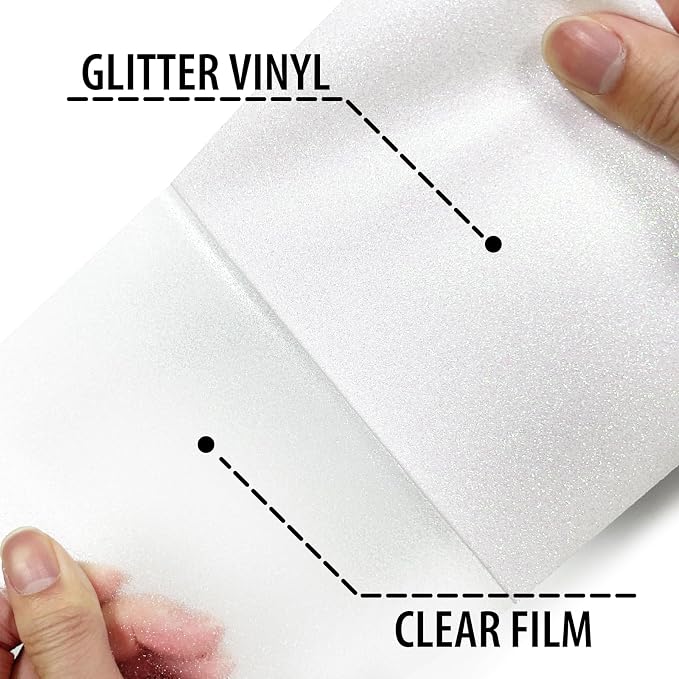 White Glitter Heat Transfer Vinyl, Glitter Iron-On - Image 3