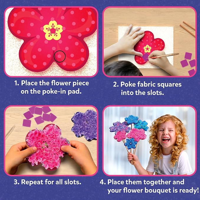 Skillmatics Poke-in Art – Flower Bouquet, Mess-Free Wood Craft Kit | Colorful - Image 4