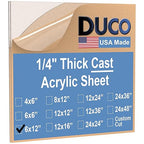 Duco Clear Cast Acrylic Sheets 1/4" Thick 6" x 12" by DucoPlasticsSupply