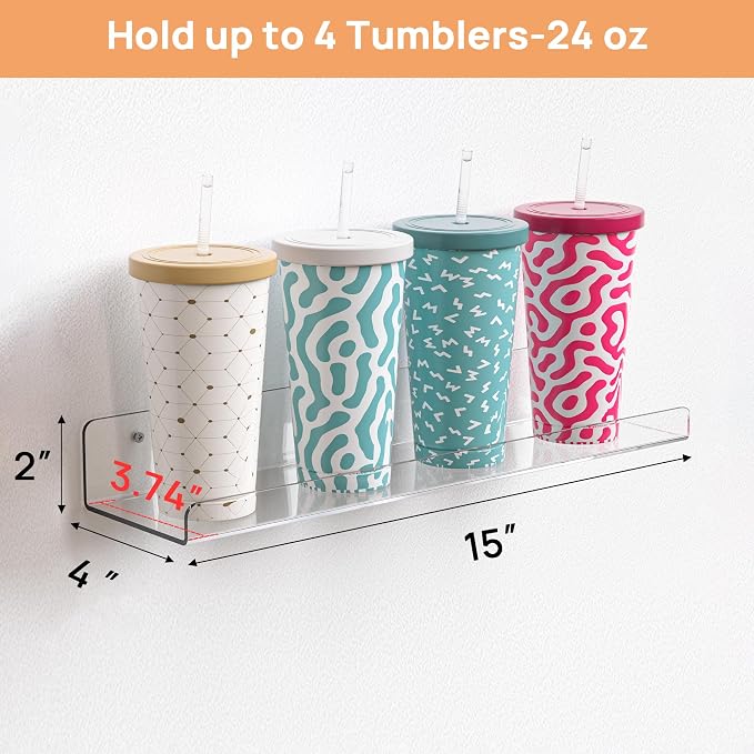 upsimples 4 Pcs 15" Acrylic Shelves - Image 2