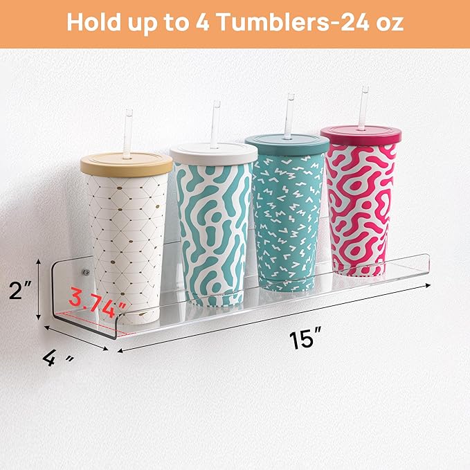 upsimples 4 Pcs 15" Acrylic Shelves - Image 2