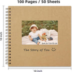 10x10 Inch DIY Scrapbook Photo Album, Hardcover Kraft Paper Acid-Free, 50 Sheets - Image 2