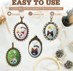 ZOCONE New 4 Packs Embroidery Necklace Kits, Embroidery Pendant Kit Mini Cross - Image 5