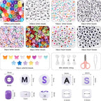 QUEFE 1900pcs, 48 Colors, Pony Beads Bracelet Making Kit, Rainbow Kandi Beads - Image 2