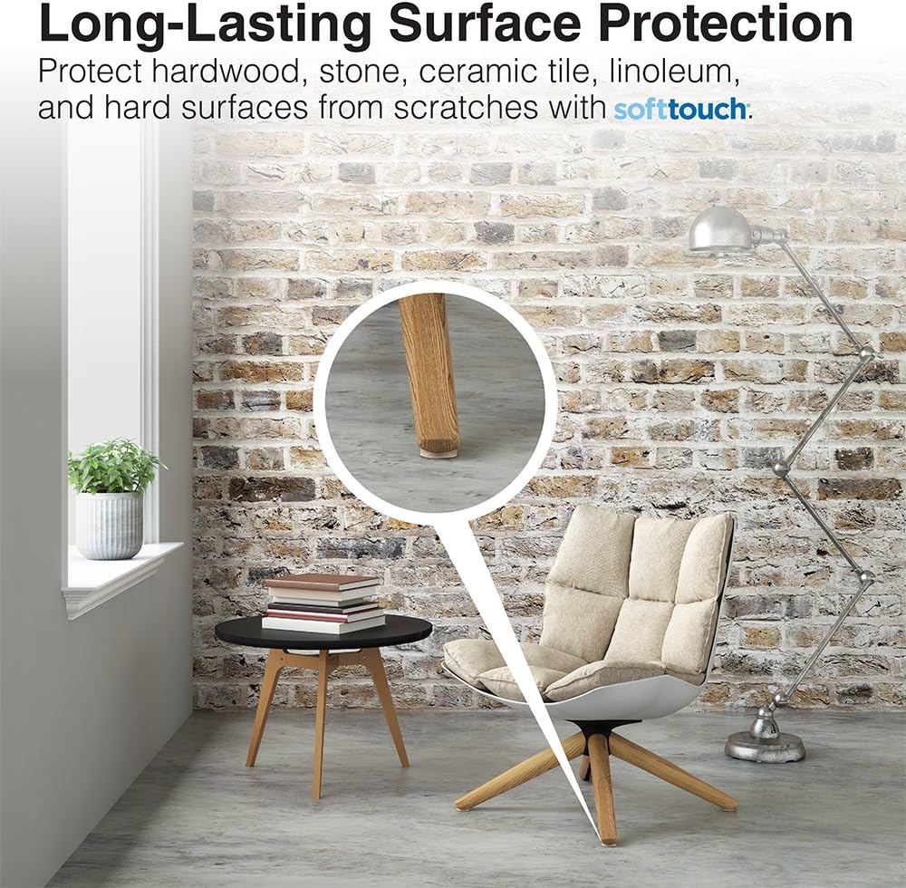 SOFTTOUCH 1 1/2" Round Heavy Duty Felt Furniture Pads for Hardwood, Beige (24 Pack)