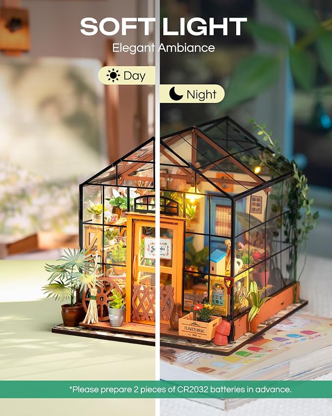 Rolife DIY Miniature House Kit-Mini Diorama 1/18 Greenhouse Dollhouse Building - Image 4