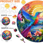 Mocfesk Wooden Puzzles for Adults, Hummingbird Jigsaw Puzzles 200 Pieces | - Image 3