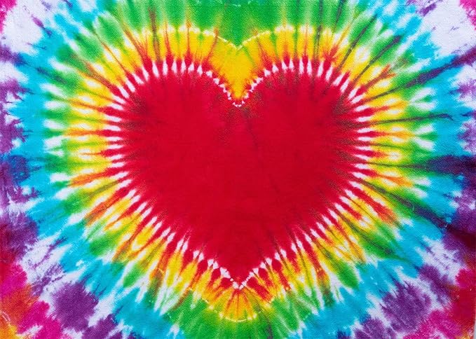 BELECO 7x5ft Fabric Tie Dye Heart Backdrop Rainbow Heart Love LGBT Background by BELECO