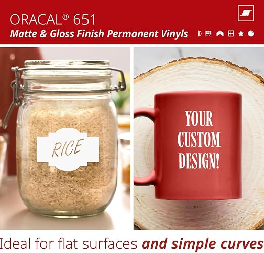 ORACAL 651 Matte White Vinyl Durable Roll Easy to Weed Permanent Adhesive Craft - Image 2