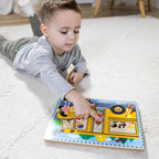 Melissa & Doug The Wheels on The Bus Song Puzzle – 8-Piece Wooden Peg Puzzle - Image 7