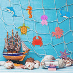 80PCS Wooden Sea Ornaments to Paint, 10 Styles DIY Blank Unfinished Wood Ocean - Image 4