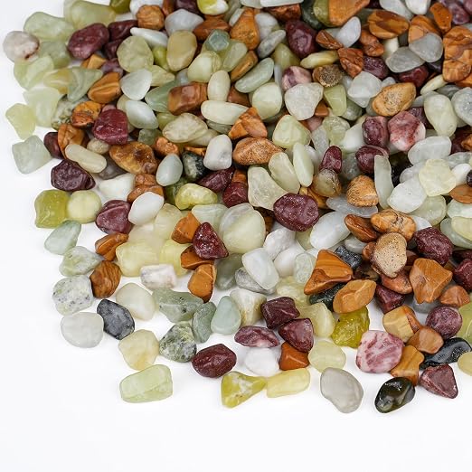 Pulovin 5 lbs Pebbles for Indoor Plants, Succulent Rocks, 3/8" Polished Pebbles by GardenSteward