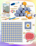 Coopay Crochet Kit Beginners for Blanket, Granny Squares Crochet Blanket Kit w - Image 6