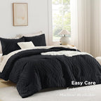 Andency Black Oversized King Comforter Set 120x98, Boho Oversize King Soft Warm - Image 3