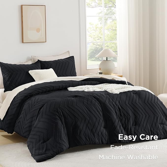 Andency Black Oversized Super King Comforter Set 120x120, Extra Large King Size - Image 3