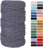 Gray Macrame Cotton Cord 4mm x 109 Yards by AestheticDesignforYou