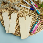 SWATOM Wood Bookmarks Blank DIY Semicircle & Rectangle Wooden Bookmark Craft - Image 5