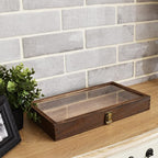 MOOCA 2 Pcs Wood Tempered Glass Top Jewelry Display Case Accessories Storage Box - Image 6