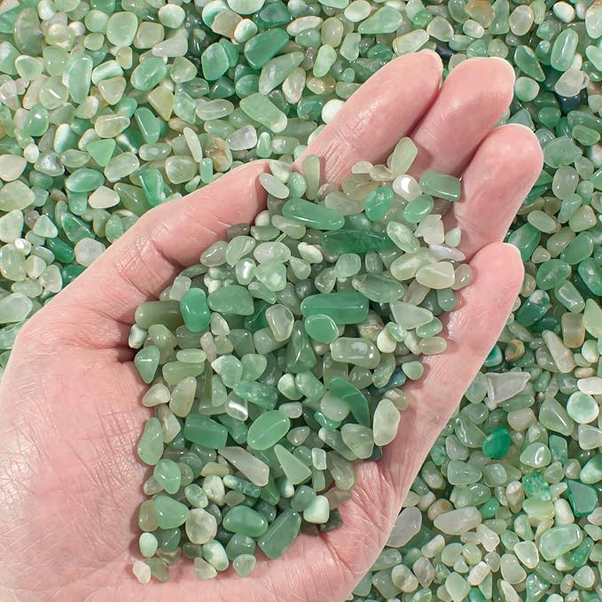 0.88 LB Aquarium Gravel Rocks Green Aventurine Crystal Chips Tumbled Healing by EZEELAI
