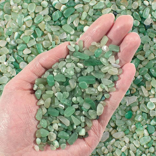 0.5 Lb/230g Green Aventurine Crystal Chips Bulk Crushed Stones, Natural by EZEELAI