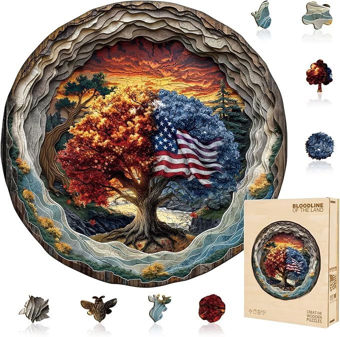 Tree of Life Puzzles Cave Seasons Sunset Nature Landscape Puzzle Adults Gifts by Jollitot