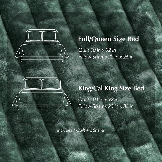 EVERGRACE Velvet Quilt Set Queen Size, Luxurious Soft Striped Channel Bedding - Image 8