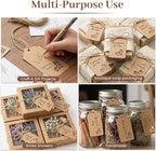 SallyFashion 100 PCS Gift Tags, 2x4 inch Kraft Paper Hollow-Out Tags - Image 2