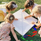 Kite Making Kit for Adults & Kids: 3 Pack DIY Blank White Diamond Kites - Image 4